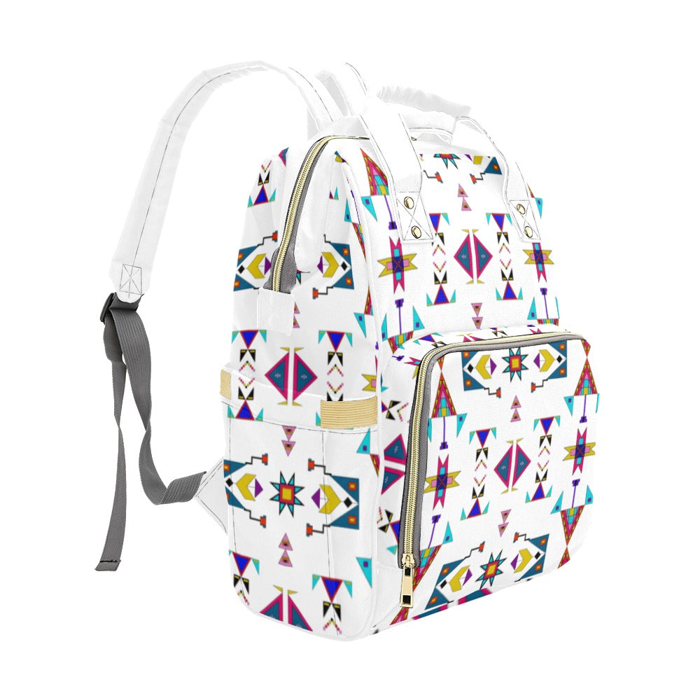 Enemy Territory White Multi-Function Diaper Backpack/Diaper Bag
