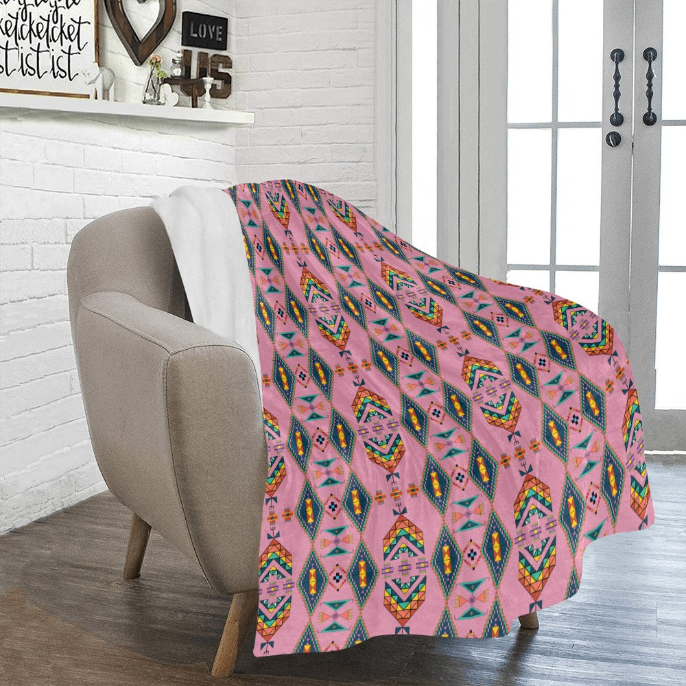 Travois Tipi Dusky Sunset Ultra-Soft Micro Fleece Blanket 50"x60"