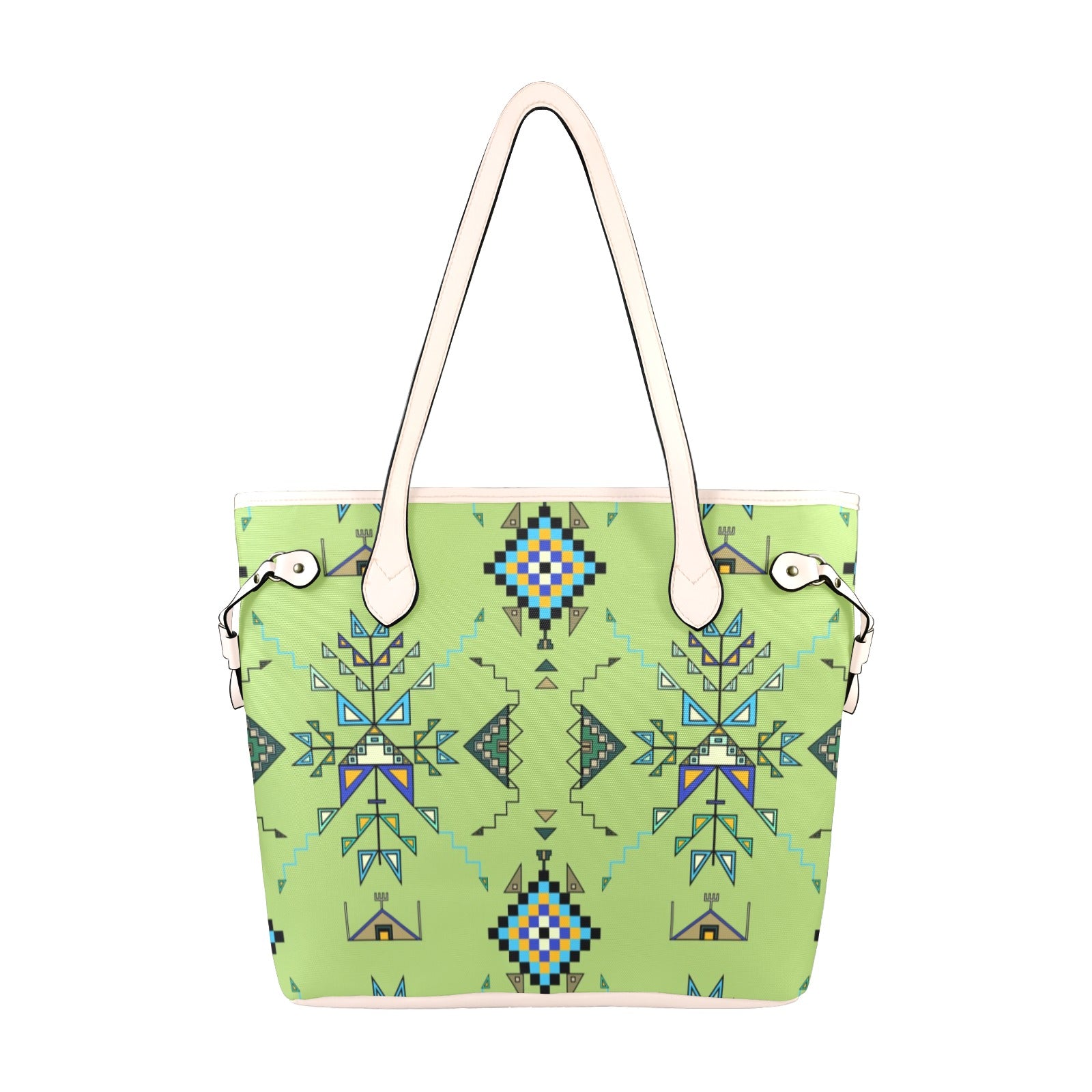 Bear Shield Green Clover Canvas Tote Bag