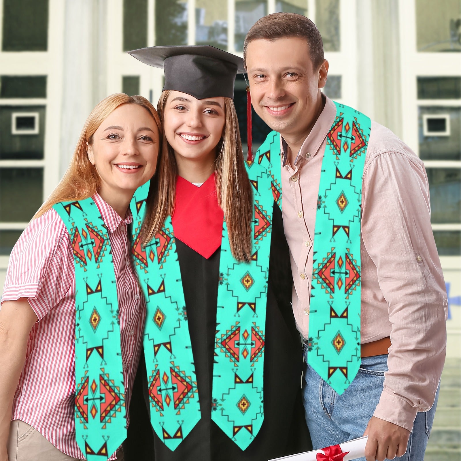 Thunder Flight Turquoise Graduation Stole