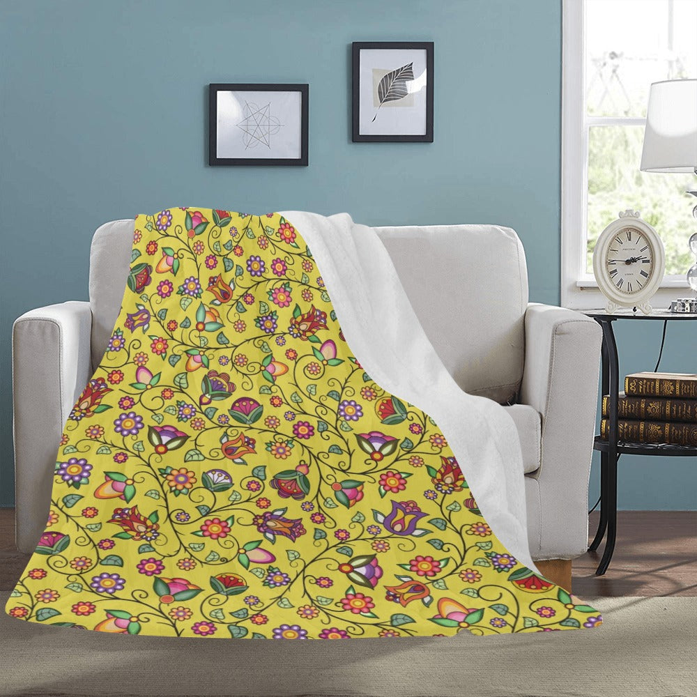 Heartbeat Petals Yellow Ultra-Soft Micro Fleece Blanket 60"x80"