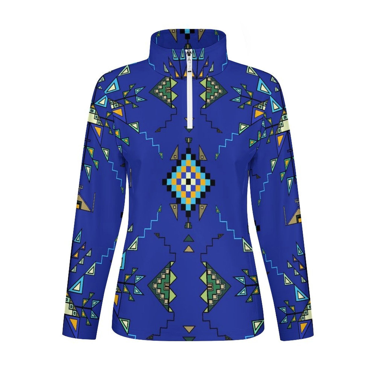 Bear Shield Dark Blue Long Sleeve Yoga Shirt