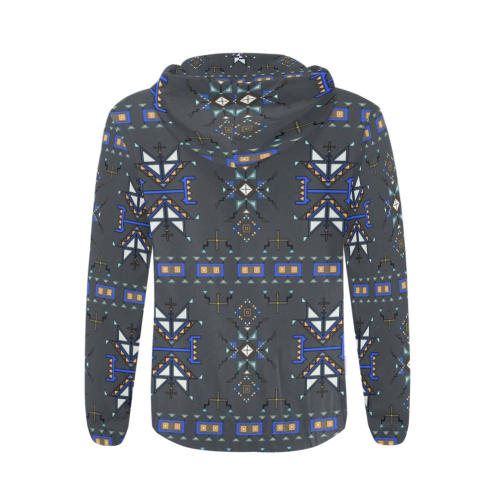 Eagle Strike Gray Men's Zipper Hoodie