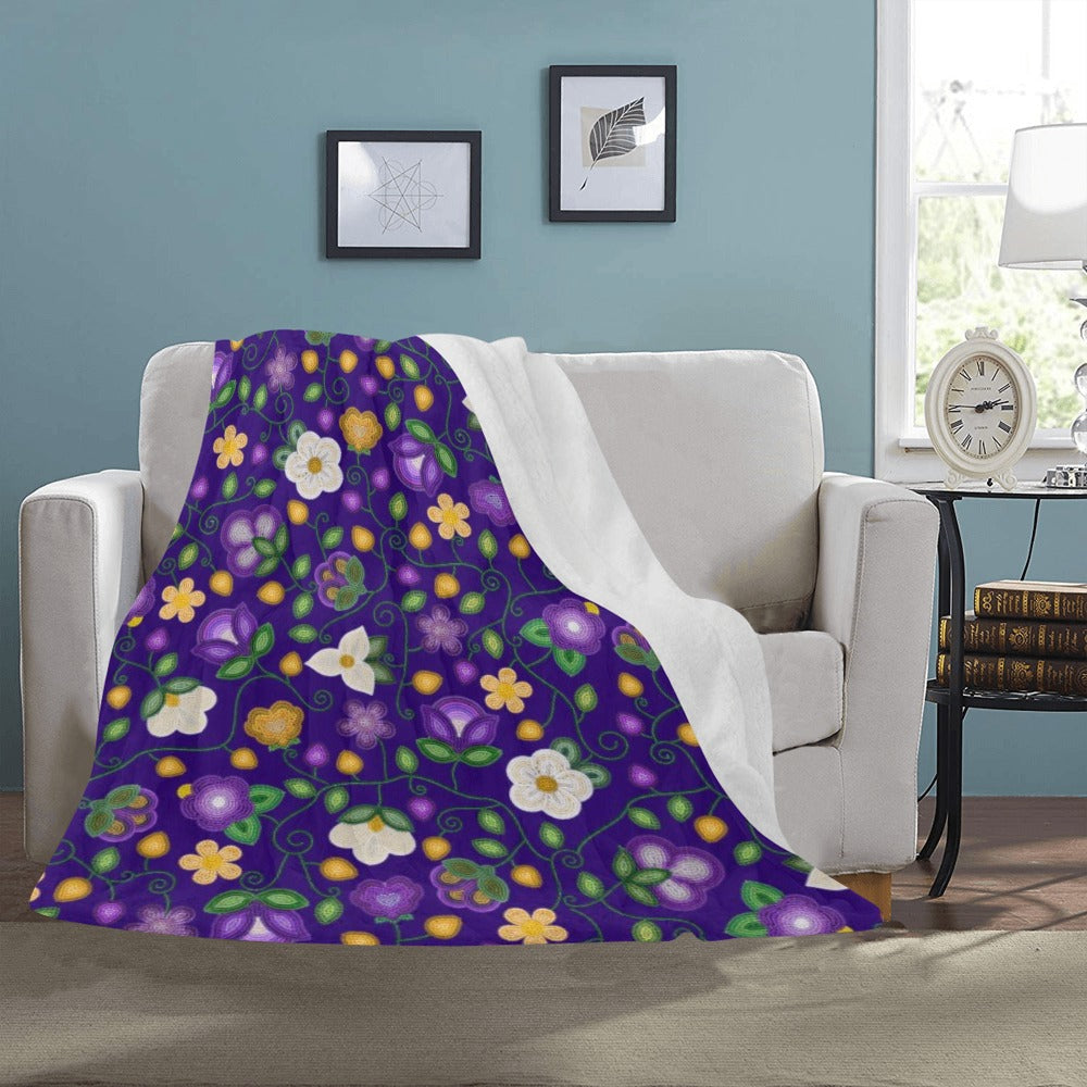 Midnight Moss Bloom Aubergine Ultra-Soft Micro Fleece Blanket 50"x60"