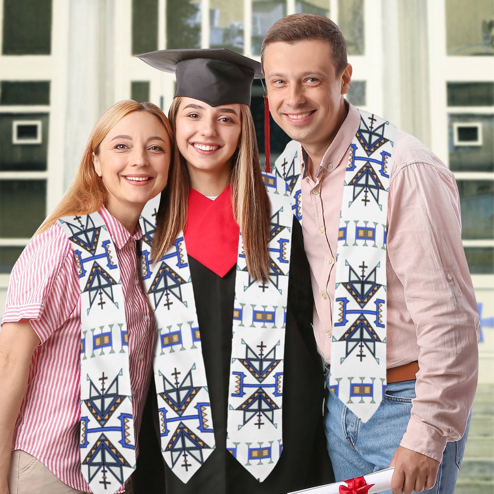 Eagle Strike White Graduation Stole