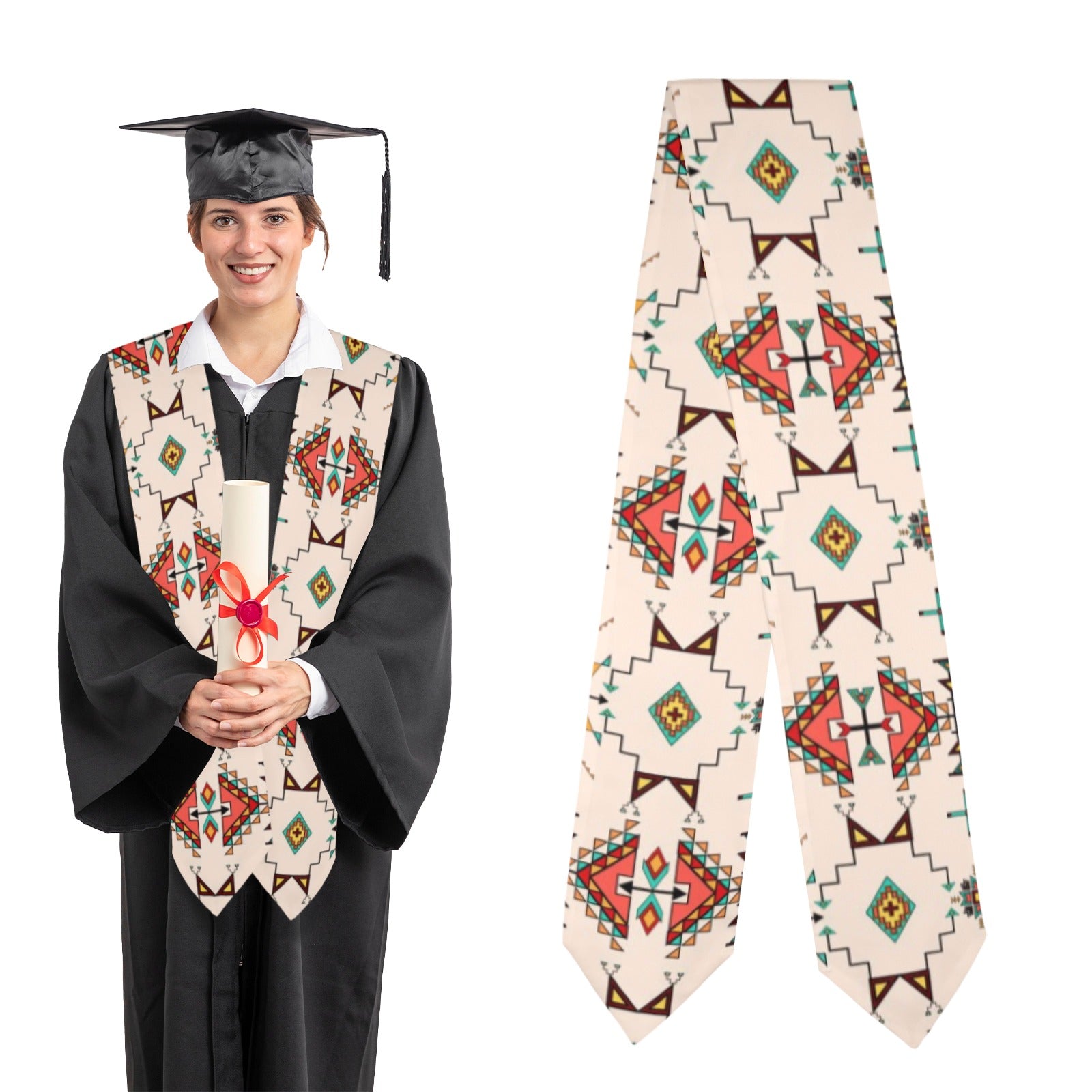 Thunder Flight Cream Graduation Stole