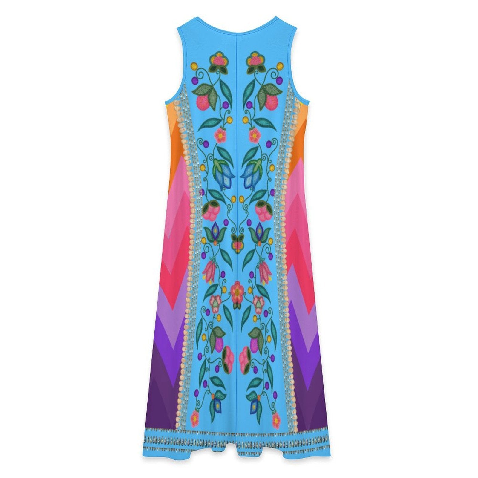 Beaded Offering Turquoise 1 Women's Sleeveless Long Dress