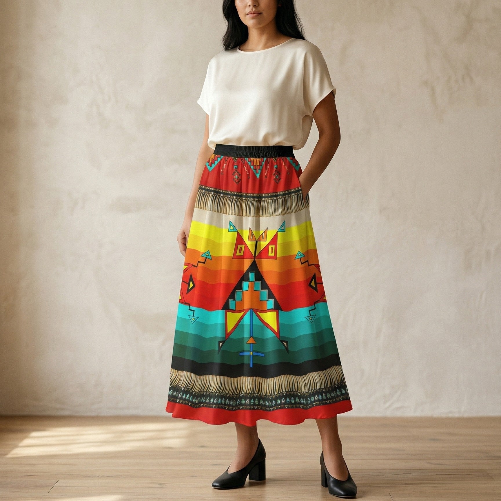 Sentinel of the Plains Red 3 Skirt