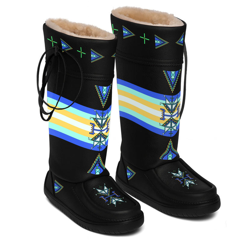 Eagle Strike Black Real Leather MocLux Tall