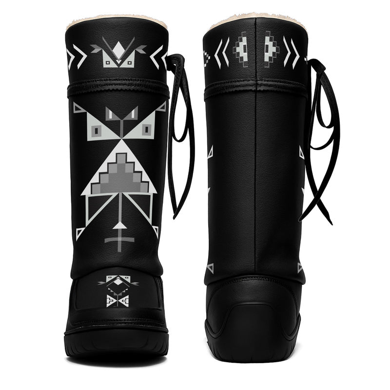 Owl Watcher Black Real Leather MocLux Tall