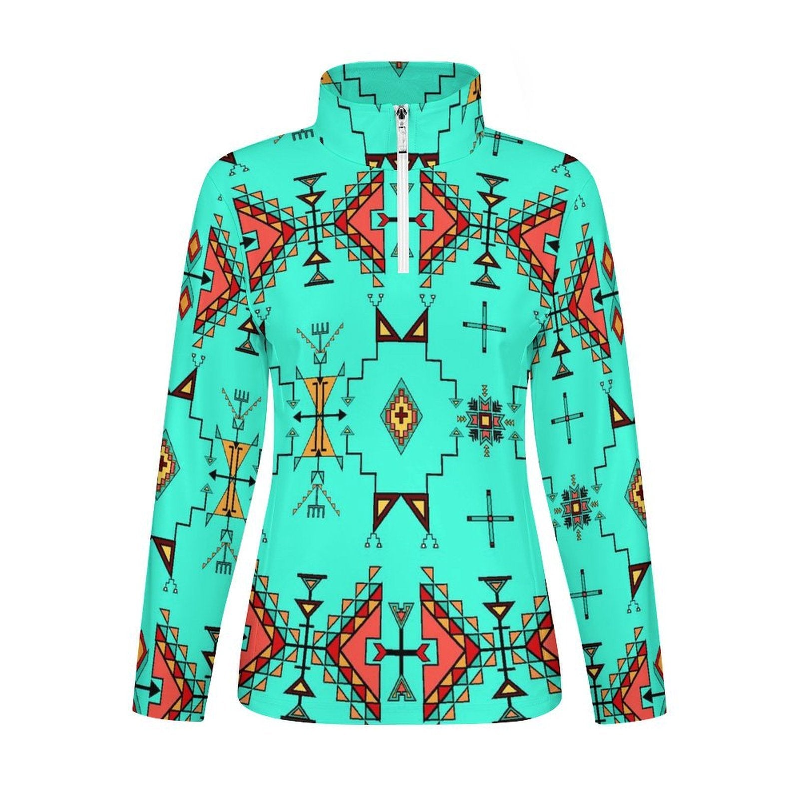 Thunder Flight Turquoise Long Sleeve Yoga Shirt