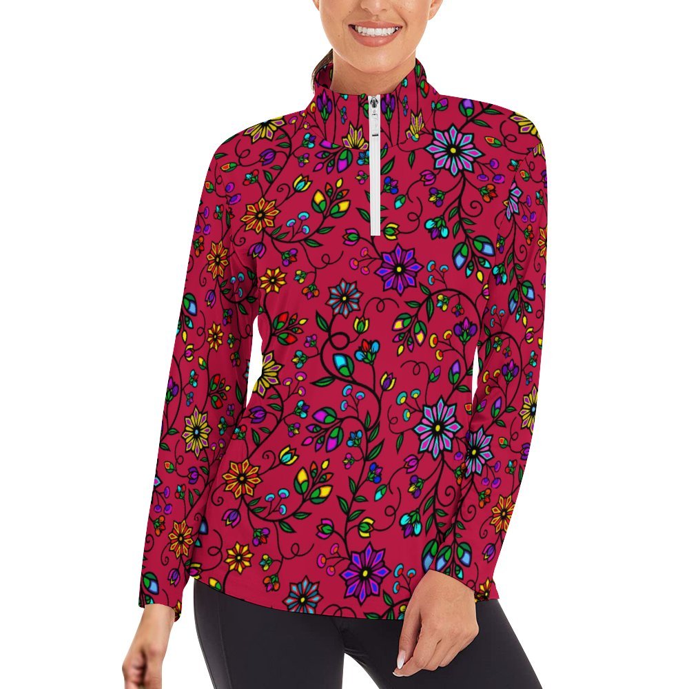 Prairie Paintbrush Passion Berry SQ Long Sleeve Yoga Shirt
