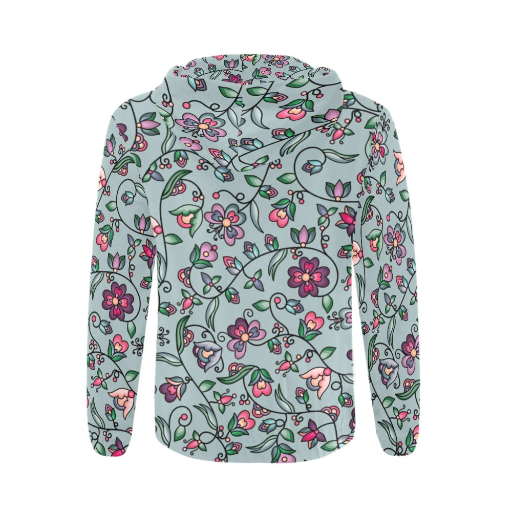 Amber Evening Garland Turquoise Men's Zipper Hoodie