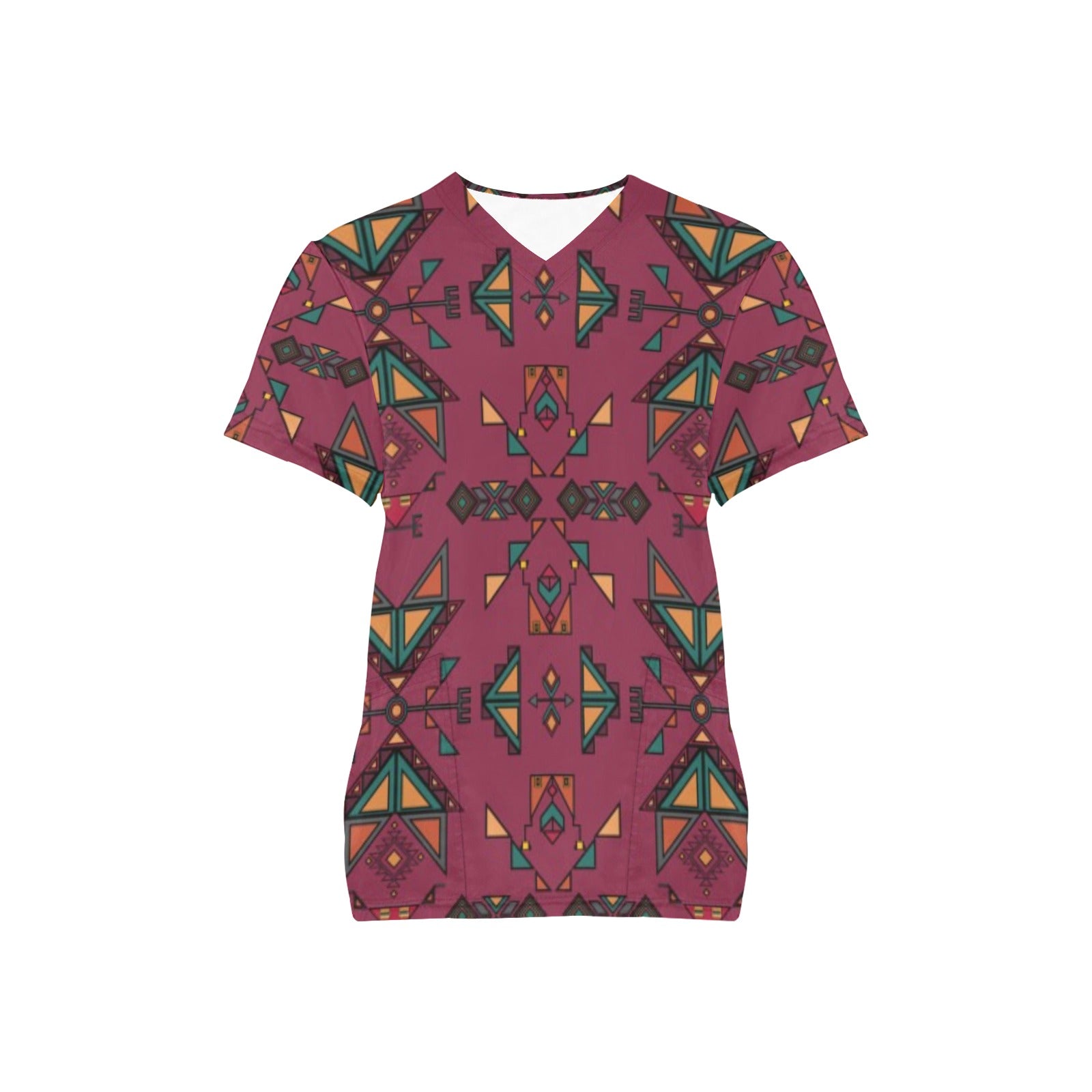 Arrow dawn Maroon Scrub Top