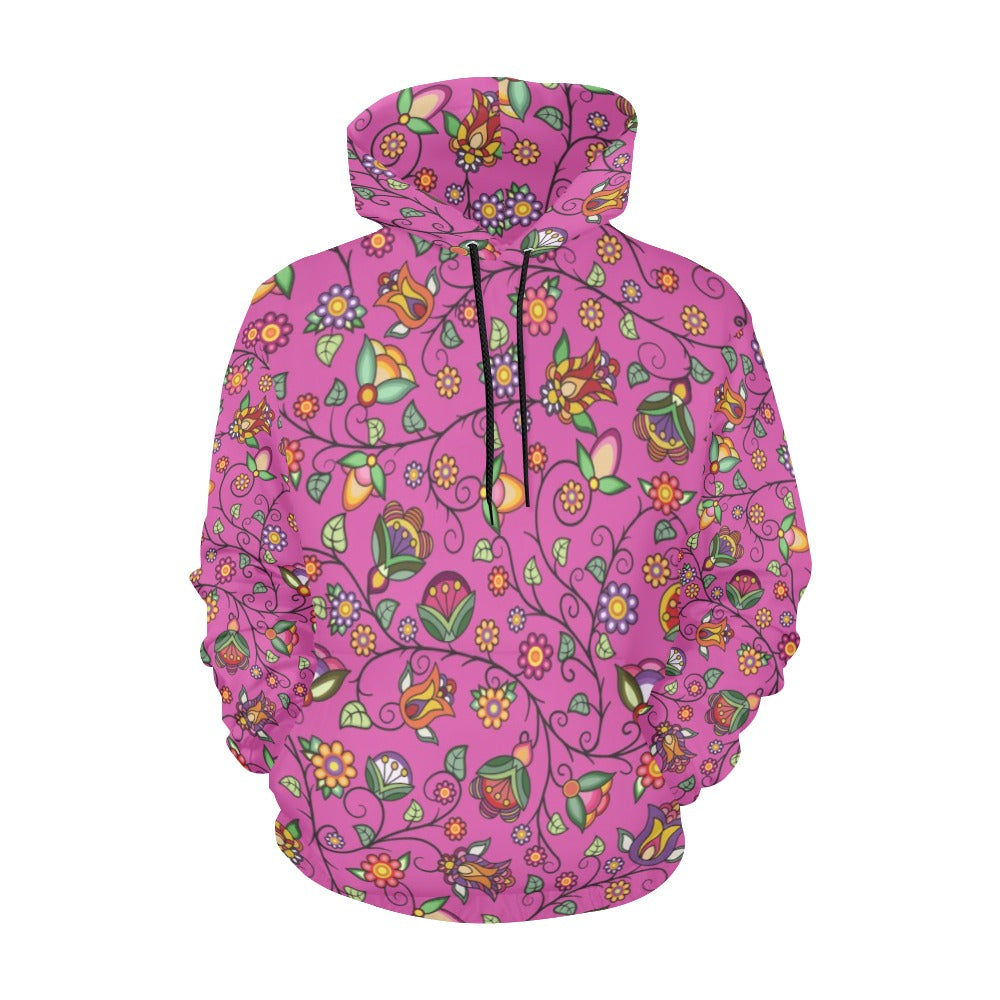 Heartbeat Petals Pink Hoodie for Women (USA Size)