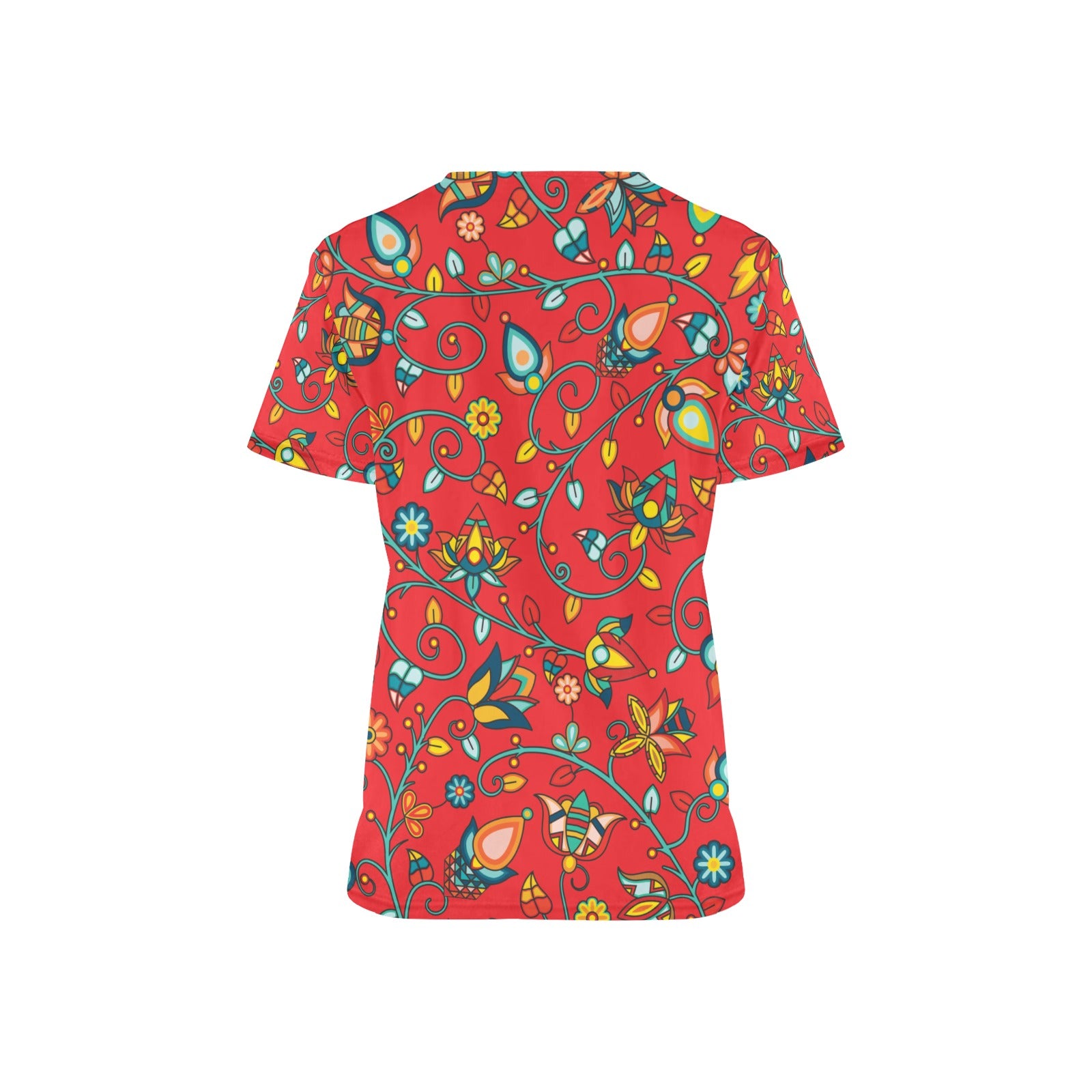 Thorny Path Red Scrub Top