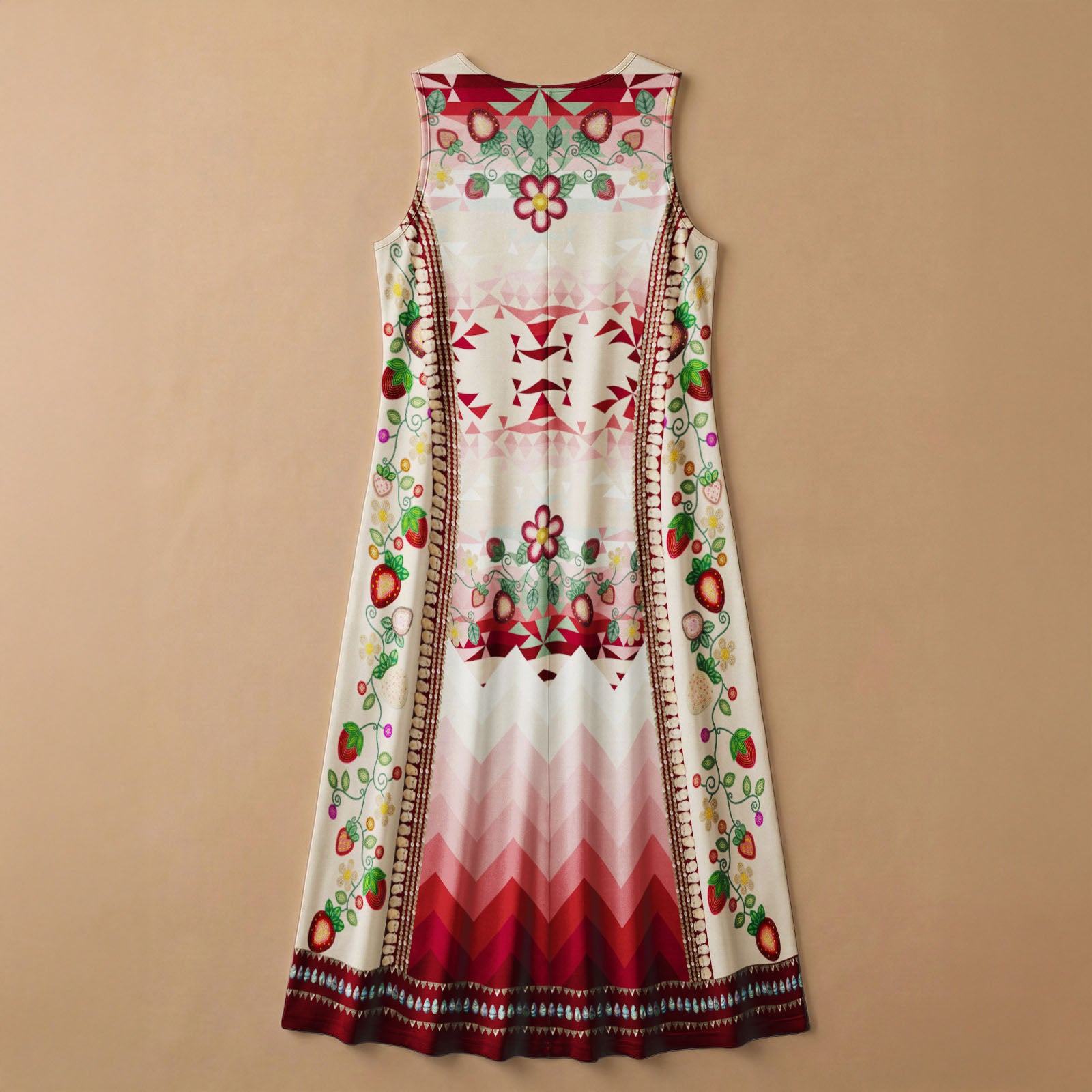 Sacred Strawberry Cream 1 Women's Sleeveless Long Dress