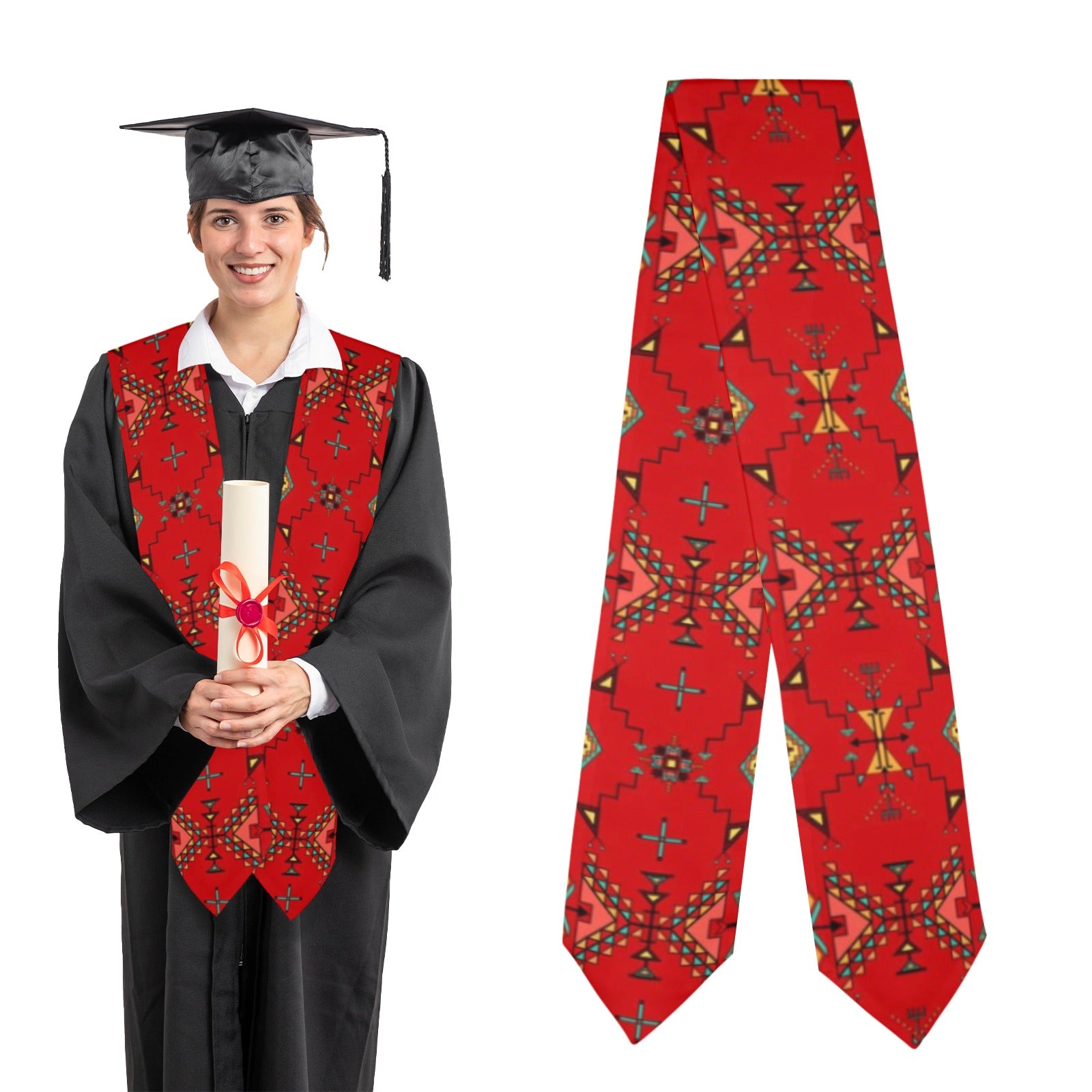 Thunder Flight Red Graduation Stole