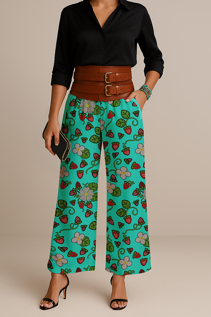 Strawberry Dreams Turquoise Women's Pants