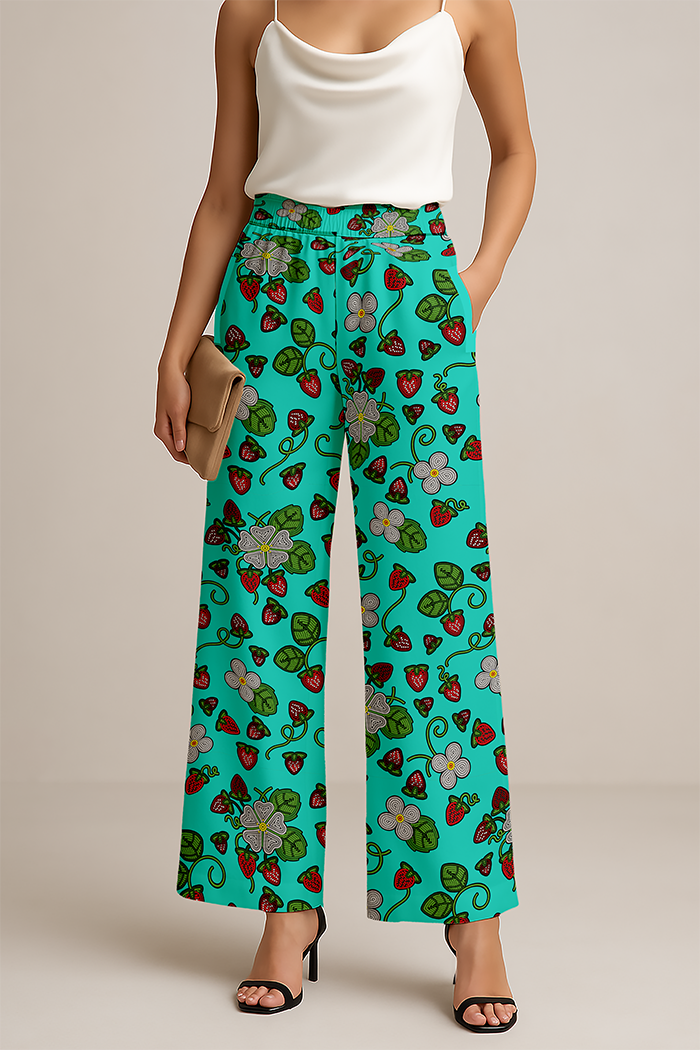 Strawberry Dreams Turquoise Women's Pants