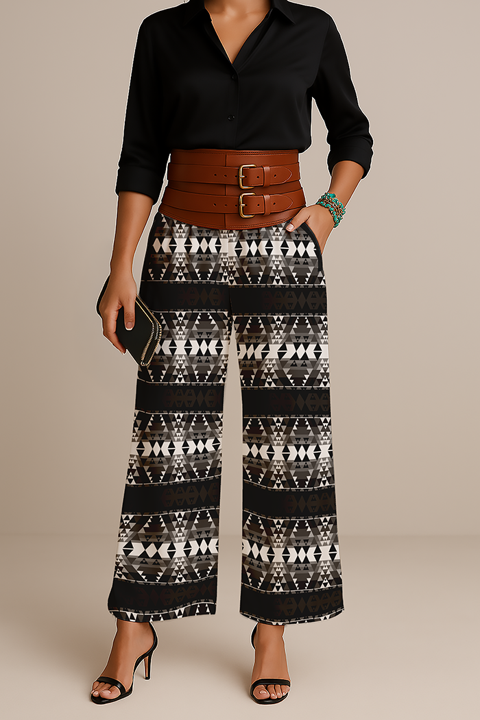 Writing on Stone Black and White Women's Pants