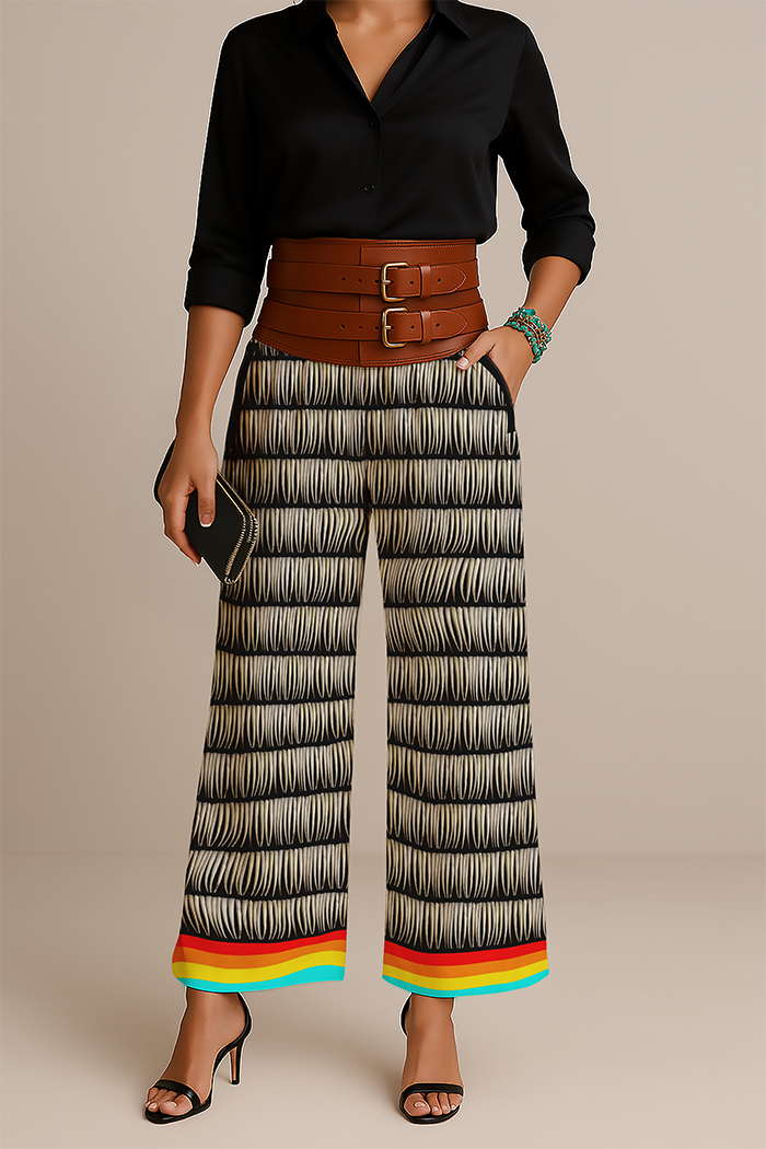 Dentalium on Black Women's Pants