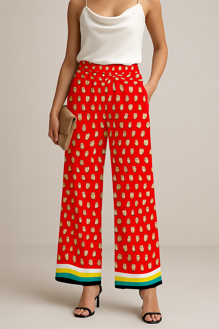 Elk Teeth on Red Women's Pants