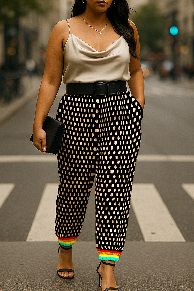 Elk Teeth on Black Ribbon Jogger Pants