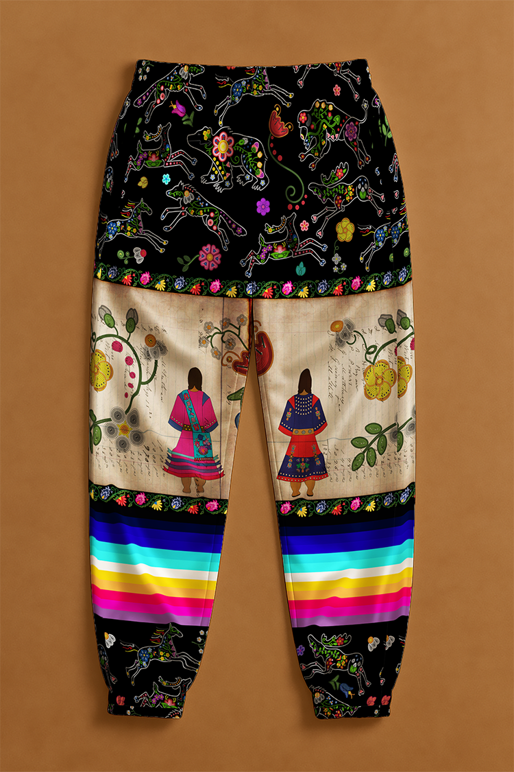 Floral Ledger Sisters Ribbon Jogger Pants