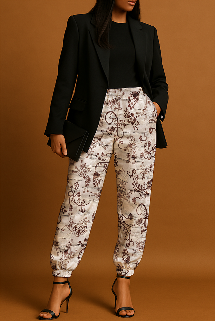 Forest Medley Ribbon Jogger Pants