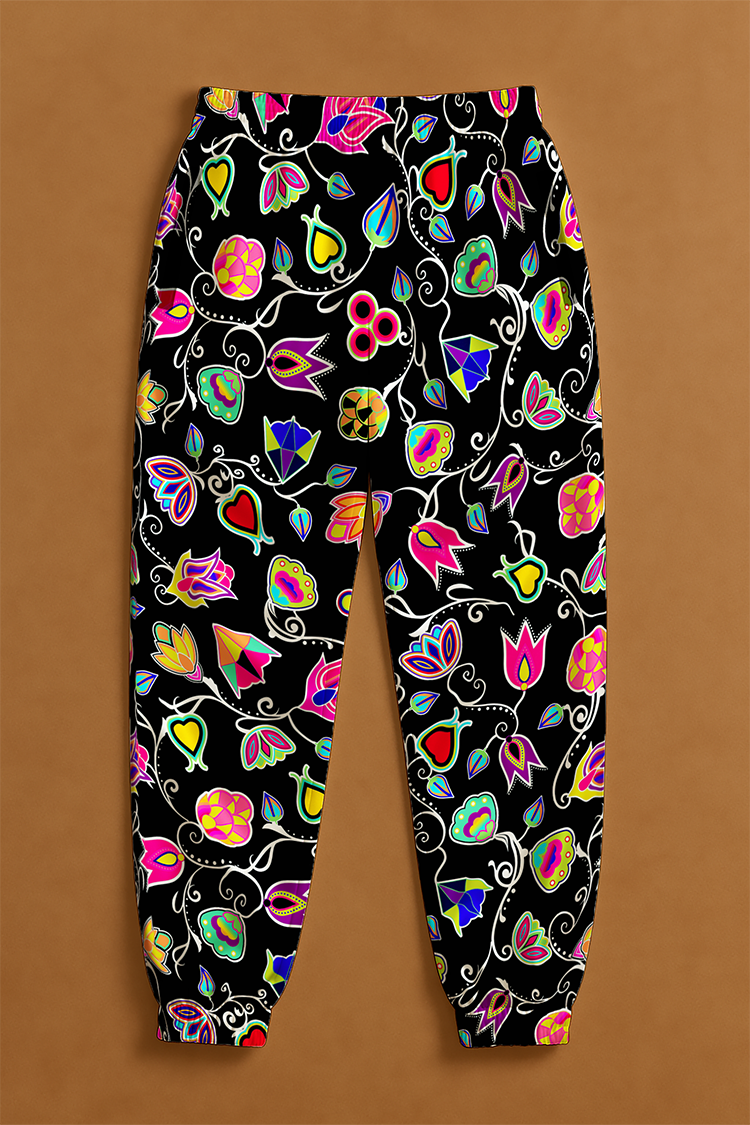 Indigenous Paisley Black Ribbon Jogger Pants