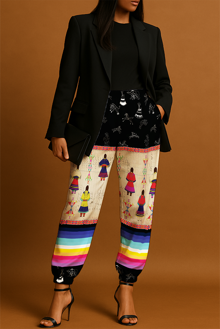 Ledger Round Dance Midnight Ribbon Jogger Pants