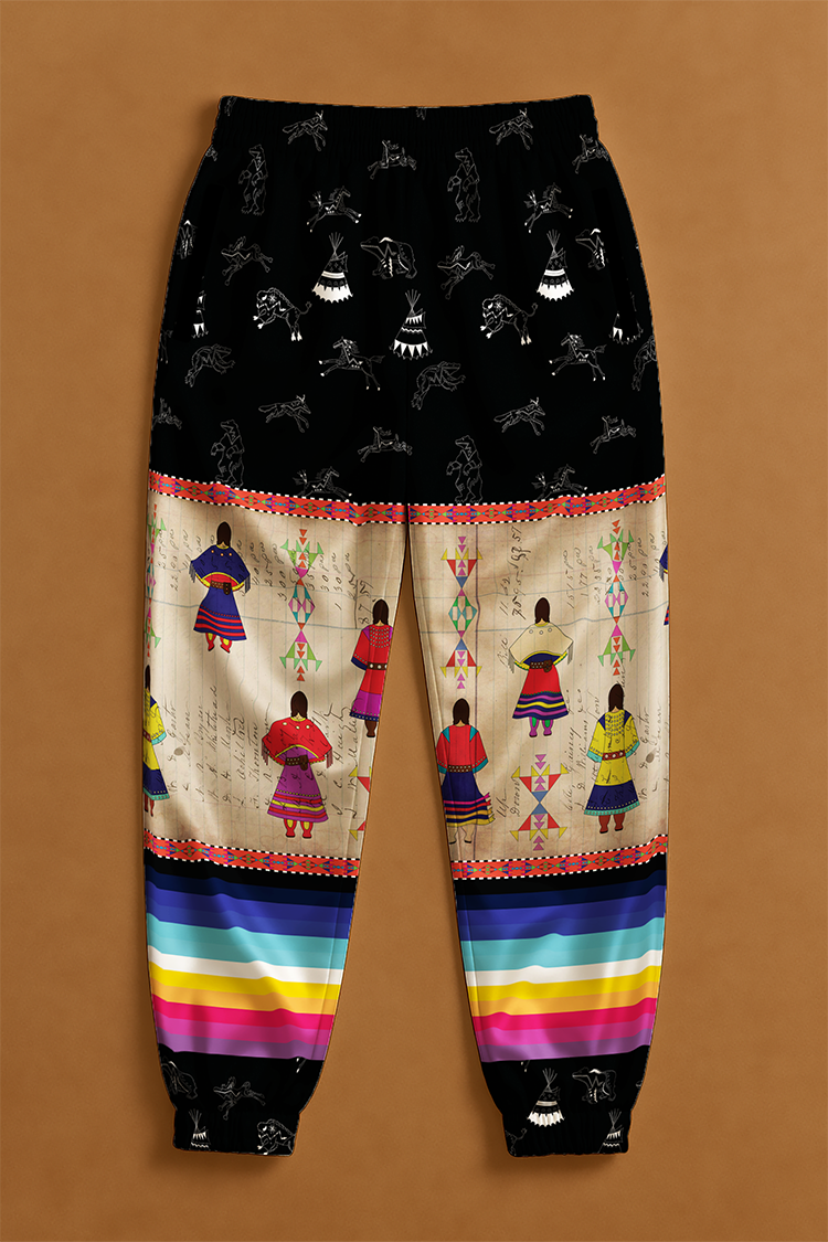 Ledger Round Dance Midnight Ribbon Jogger Pants