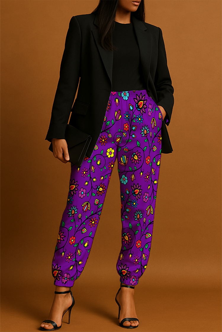 Nature's Nexus Purple Ribbon Jogger Pants