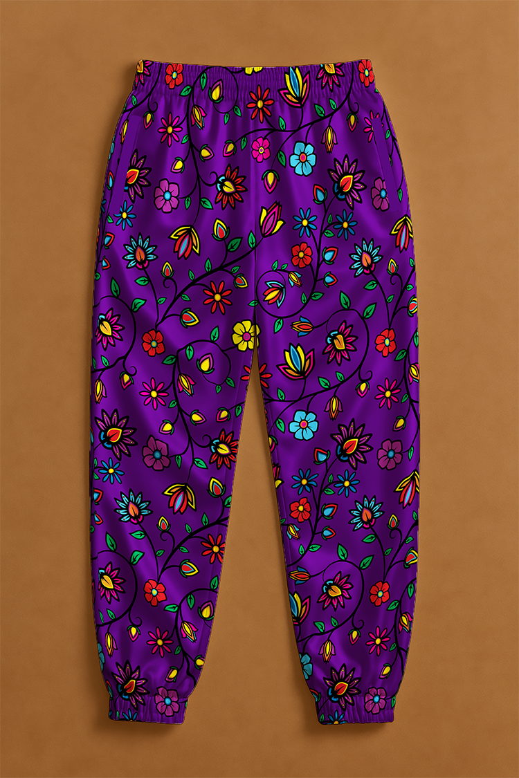 Nature's Nexus Purple Ribbon Jogger Pants