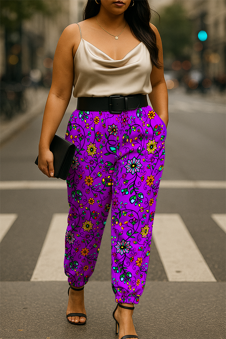 Prairie Paintbrush Purple Ribbon Jogger Pants