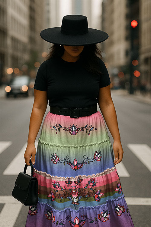 Glacial Gardenia Three Tier Skirt