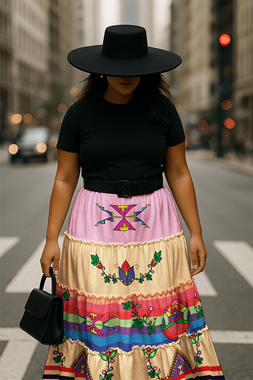 Heartberry Bloom Cream Three Tier Skirt