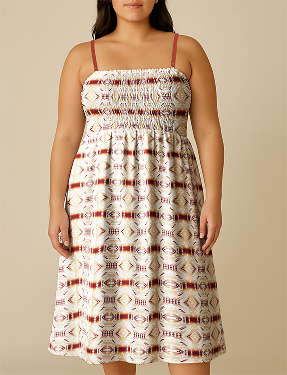 Gathering Clay Smock Top Dress