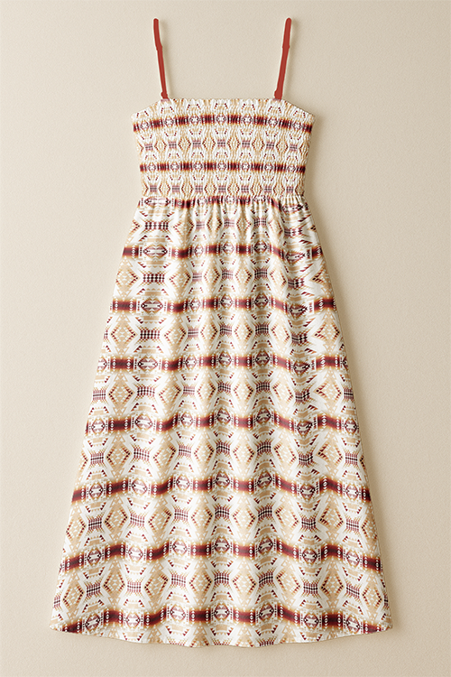 Gathering Clay Smock Top Dress