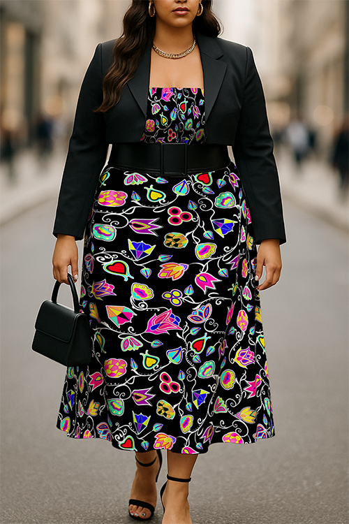 Indigenous Paisley Black Smock Top Dress