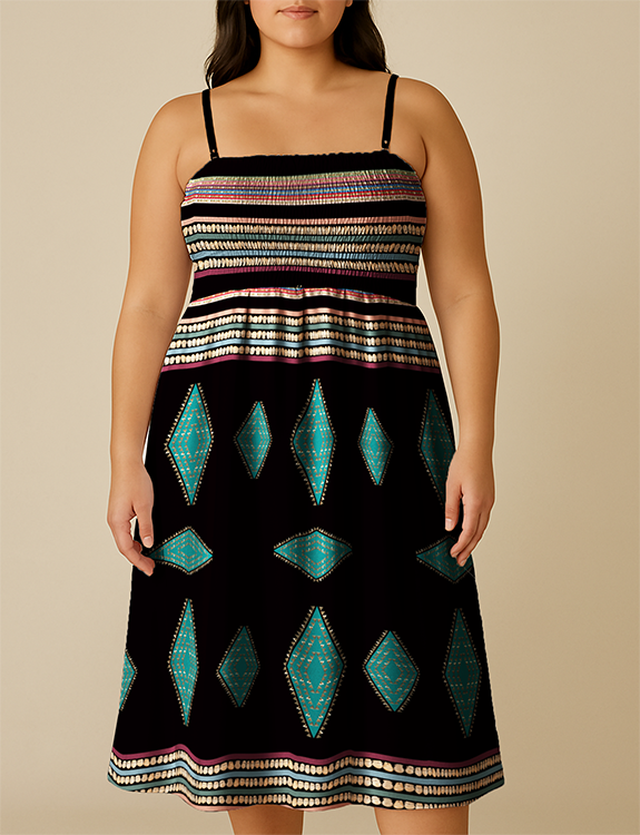 Ivory Serenade Black Smock Top Dress