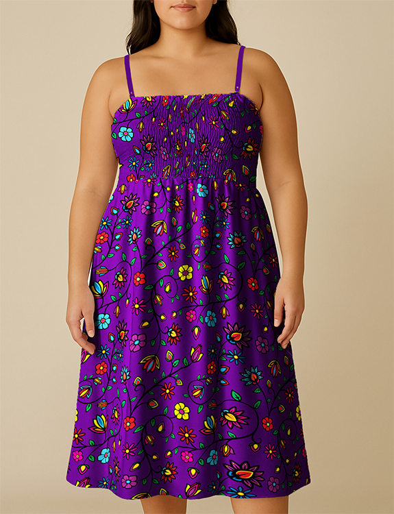 Nature's Nexus Purple Smock Top Dress 3XL