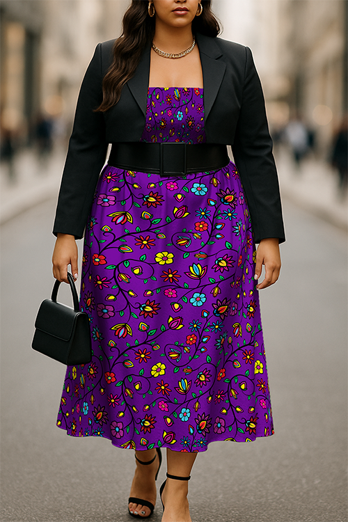 Nature's Nexus Purple Smock Top Dress