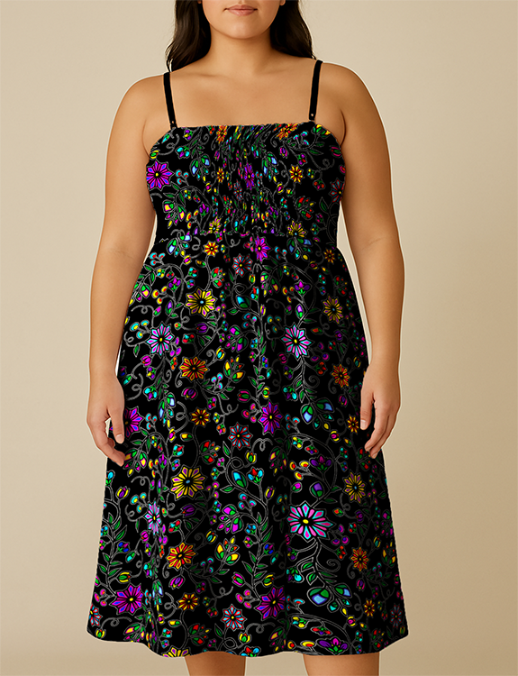 Prairie Paintbrush Black Smock Top Dress