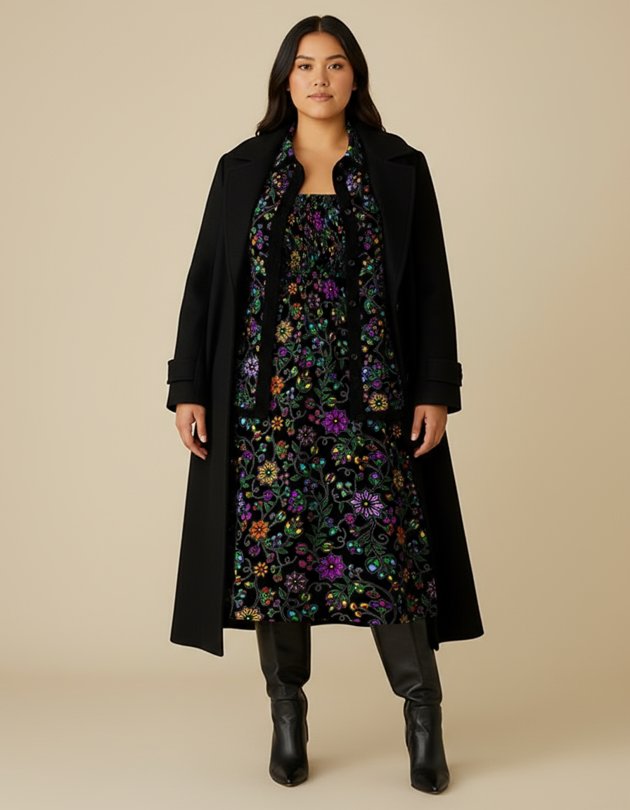 Prairie Paintbrush Black Smock Top Dress