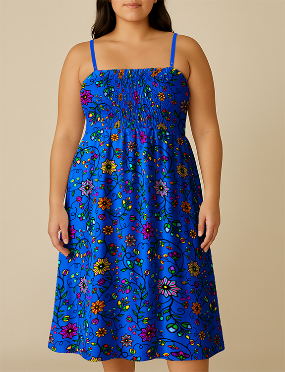 Prairie Paintbrush Blue Smock Top Dress
