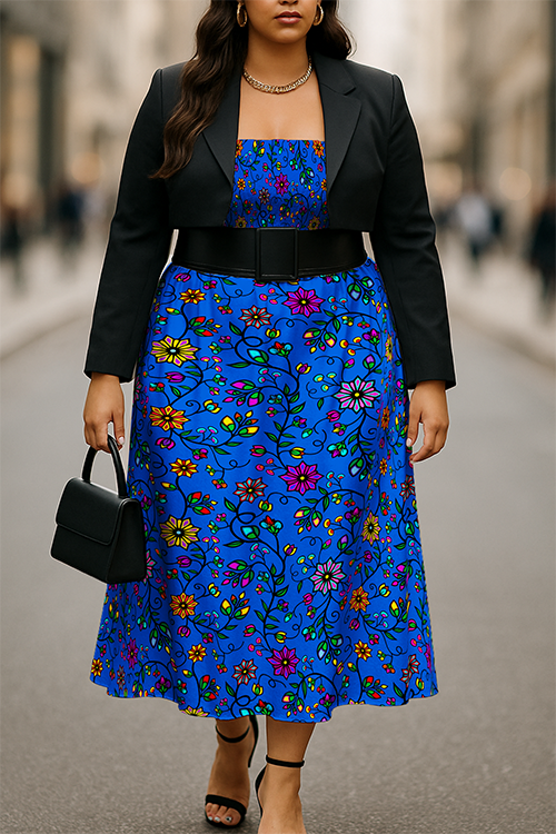 Prairie Paintbrush Blue Smock Top Dress