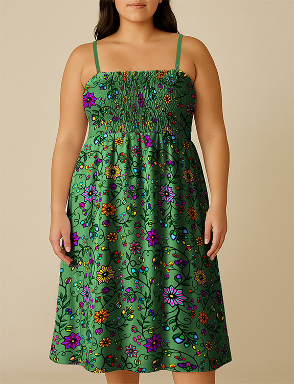 Prairie Paintbrush Sage Smock Top Dress 3XL Prairie Paintbrush Sage Smock Top Dress 3XL