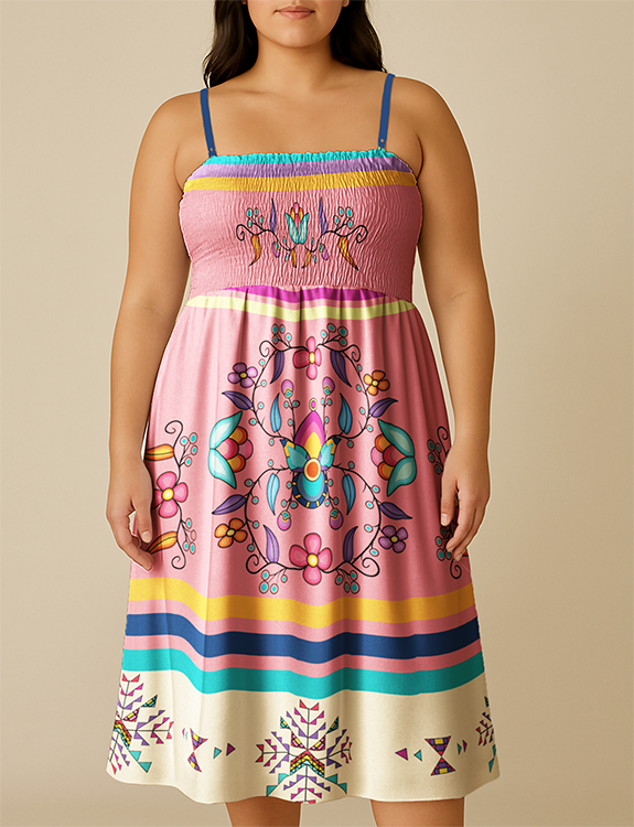 Starwoven Garden Pink Smock Top Dress